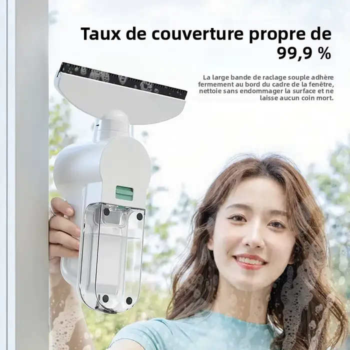 Nettoyeur de vitres électrique sans fil, grattoir en silicone souple absorbant l'eau, grattoir pour nettoyer les vitres, rechargeable par USB