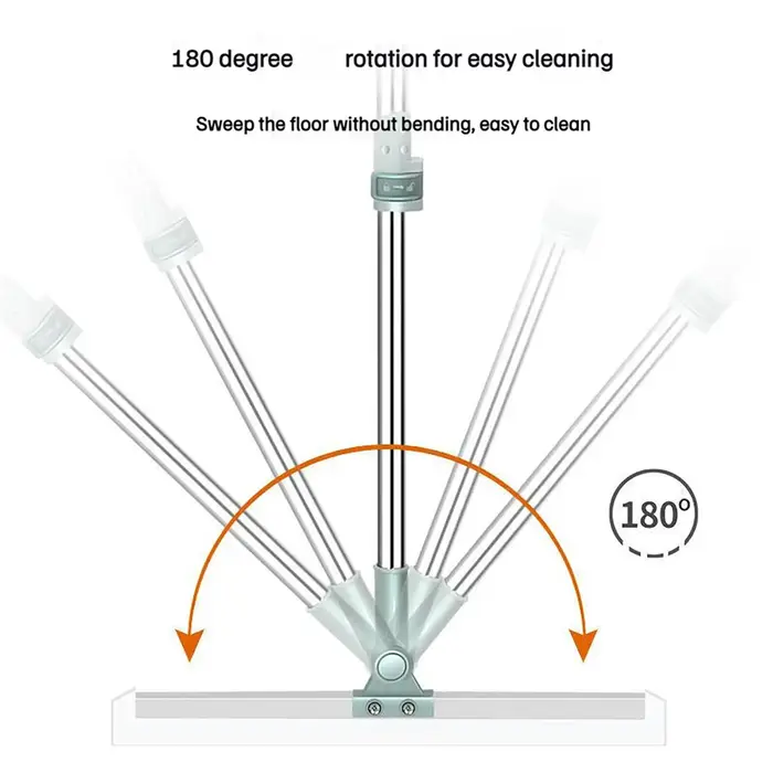 Balai à récurer le sol, outil de nettoyage multifonctionnel avec bord en silicone pour sols, salles de bain et douches