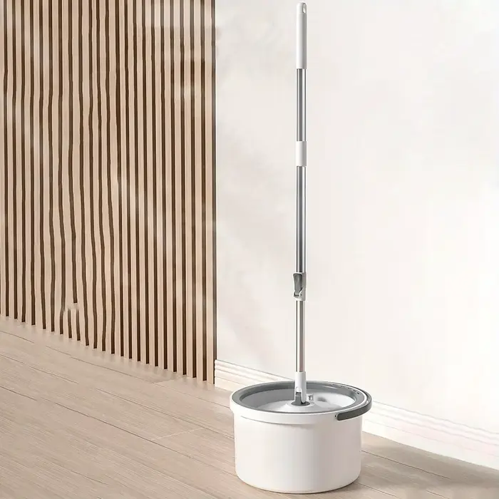 360 ° Ensemble serpillière rotative et seau avec essoreuse réglable pour le nettoyage des sols en carrelage