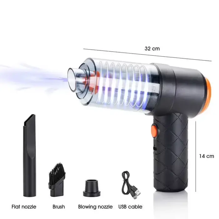Aspirateur de voiture sans fil, Mini aspirateur Portable avec forte aspiration et souffleur, double