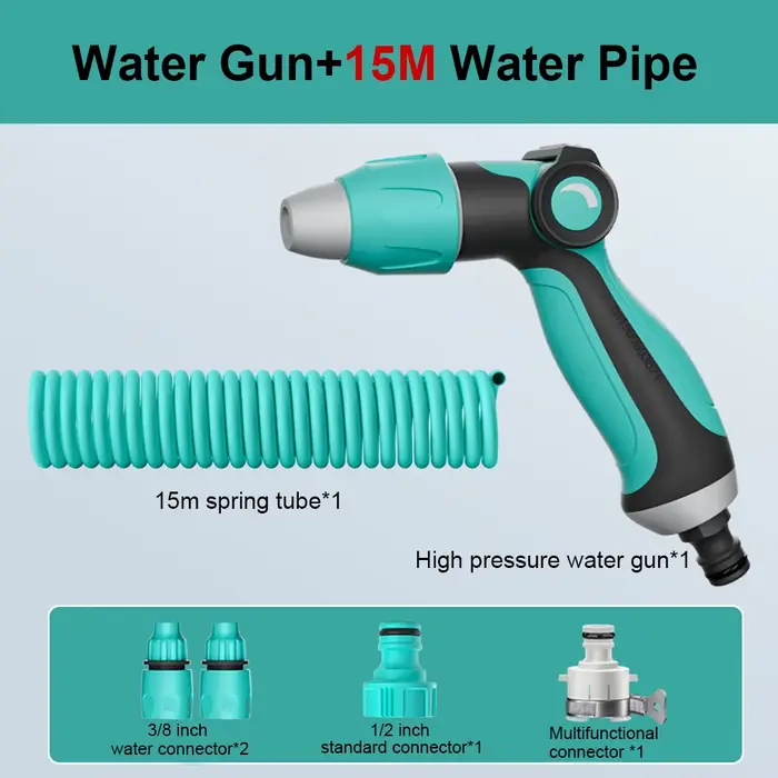 Pistolet de lavage de voiture haute pression avec tuyau télescopique de 15 à 20 mètres, nettoyeur ha