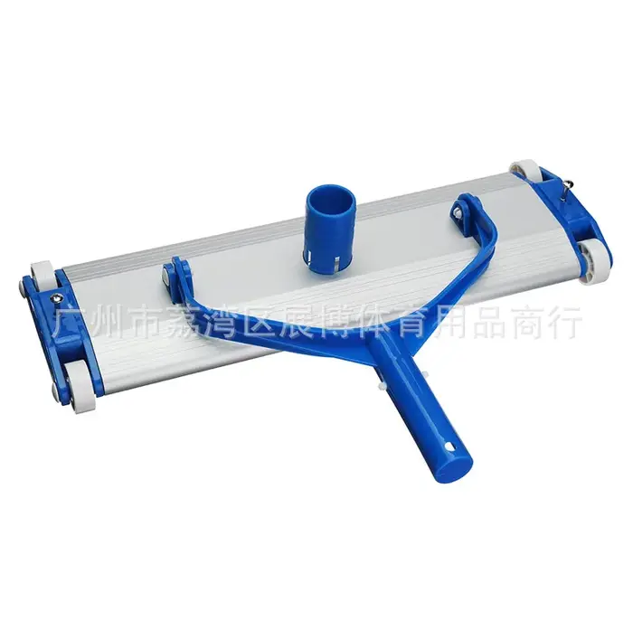 Accessoires de nettoyage de piscine : Tête d'aspiration de piscine tout aluminium de 14 et 18 pouces, bleue, lestée, avec brosse pour absorber la saleté