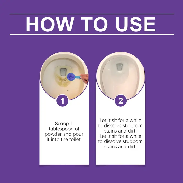 Poudre nettoyante décontaminante pour toilettes, élimine efficacement la saleté tenace, mousse nettoyante pour cuvettes de toilettes, élimine les odeurs sans résidus