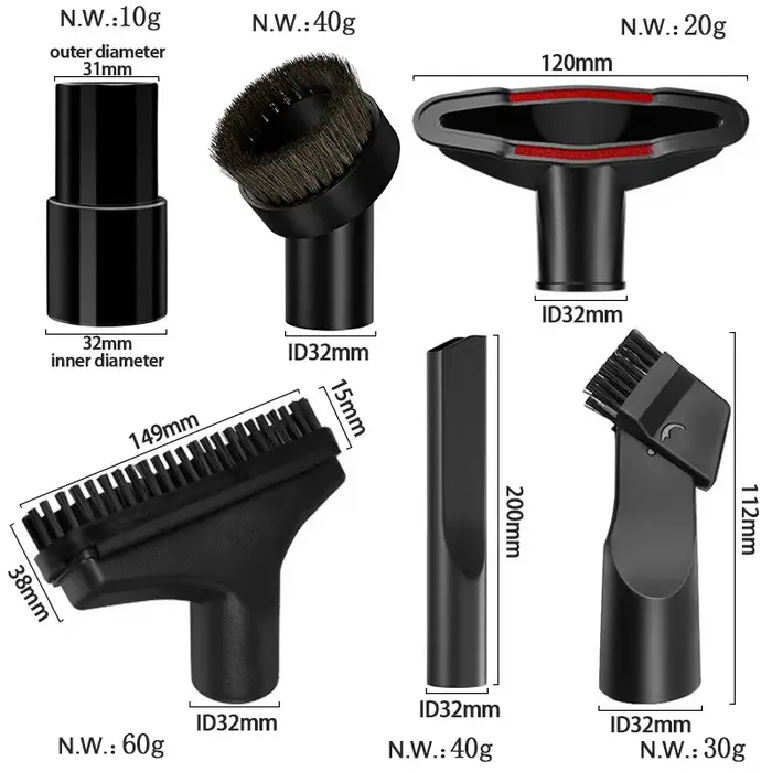 Convient pour remplacer la tête de brosse d'un aspirateur 6 en 1 d'un diamètre de 32 mm/35 mm Accessoires