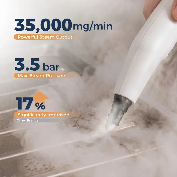 Nettoyeur vapeur haute pression portable multi-usage ROUNY, sortie vapeur puissante de 3,5 bars, chauffe rapide en 15 secondes, réservoir de 1000 ml