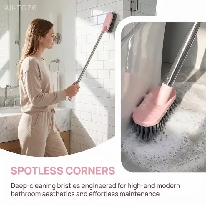 Brosse à récurer les sols avec long manche