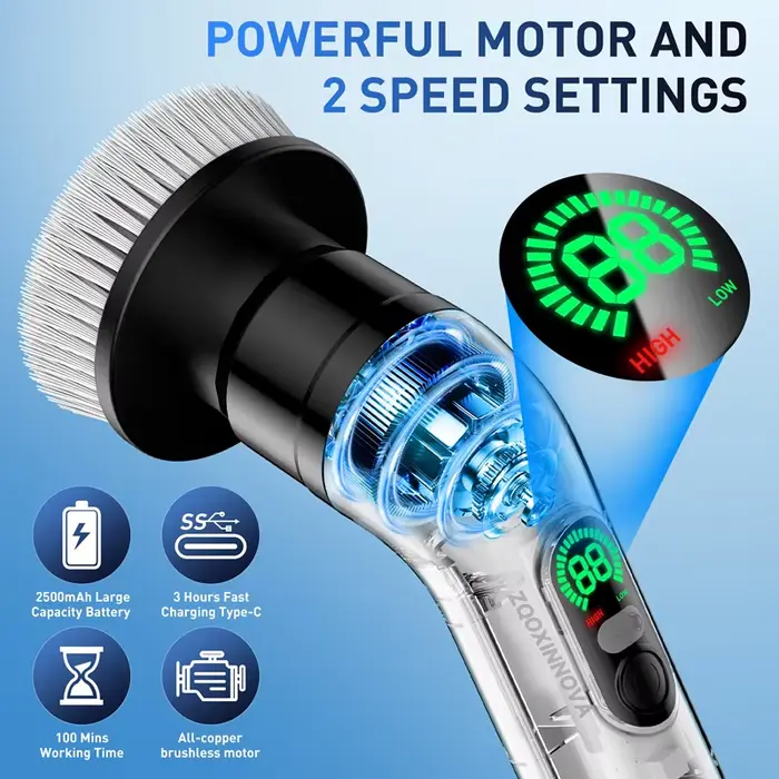 Brosse de nettoyage électrique multifonction sans fil pour la maison