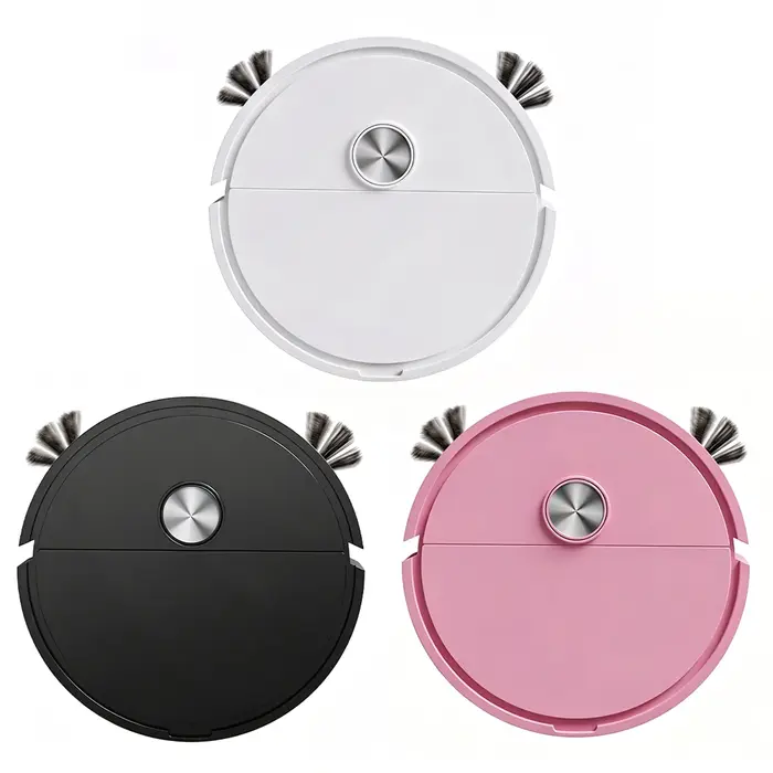 Mini aspirateur robot 3 en 1, machine de nettoyage intelligente avec évitement automatique des obstacles, facile à utiliser pour les poils d'animaux, les sols durs et les tapis