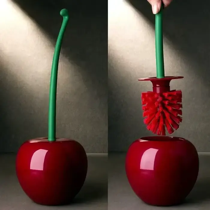 Ensemble de porte-brosse de toilette rouge, créatif et charmant, sans forme, accessoires de toilette