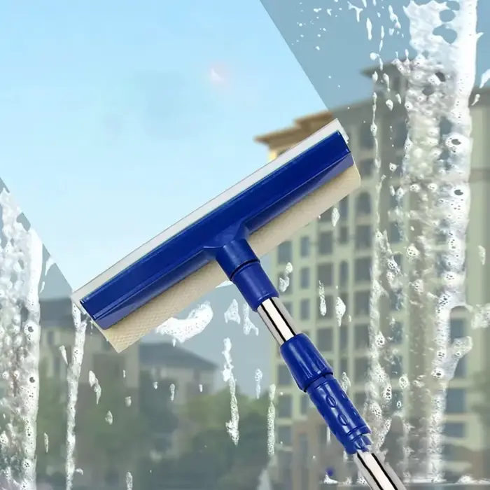 Nettoyeur de vitres rétractable 2 en 1, brosse éponge à poignée en plastique et rétractable, outil d