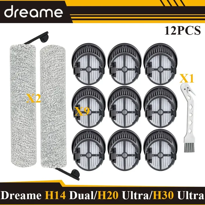 Dreame H14 Dual/H14 Pro/H14/H20 Pro Plus/H20 Ultra/H30 Ultra/H13 Pro rouleau d'aspirateur filtre Hepa accessoires