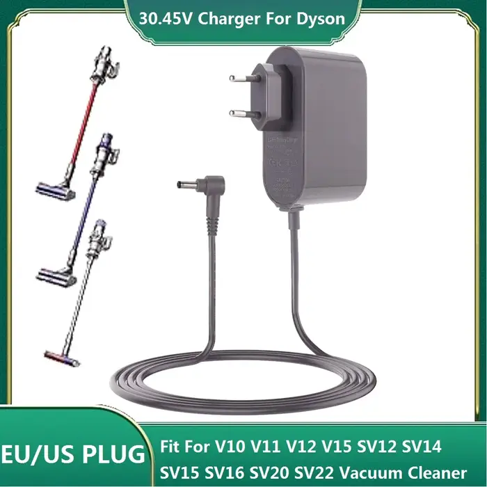 Chargeur 30.45V 1,1a pour aspirateur Dyson V10 V11 V12 V15 SV12 SV14 SV15 SV16 33W, adaptateur d'alimentation avec cordon de 1.8m