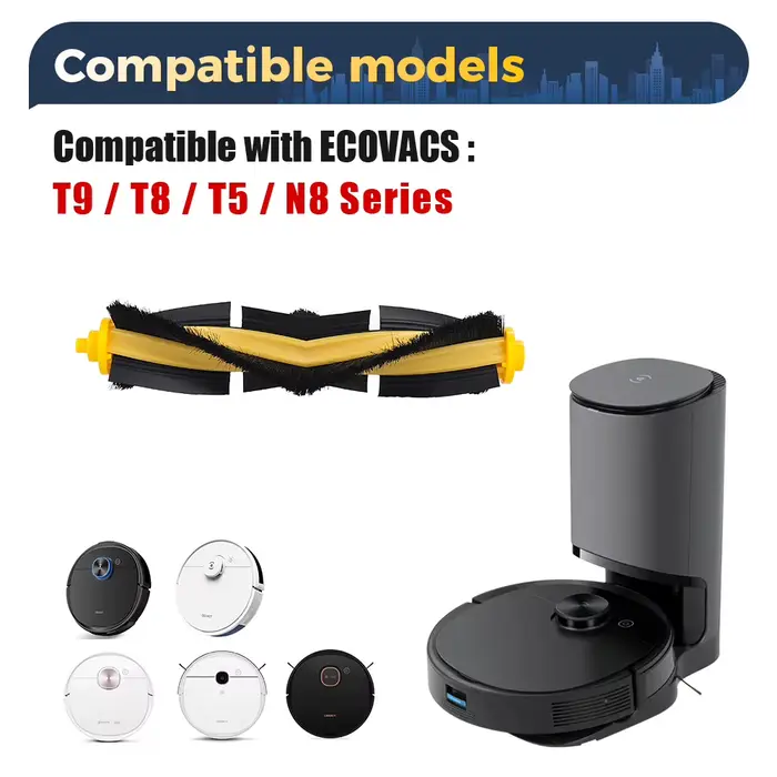 Brosse principale pour aspirateur robot Ecovacs OZMO 920 950 T5 T8 T8 Max T8 AIVI T9 N7 N8 Pro Yeedi 2 Hybrid – Accessoire de rechange durable pour un nettoyage en profondeur