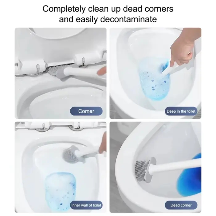 Brosse de toilette anti-fuite d'eau avec base en Silicone