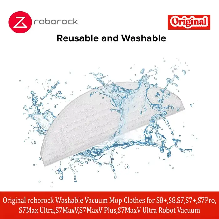 Chiffons lavables d'origine Roborock pour aspirateur robot S8+