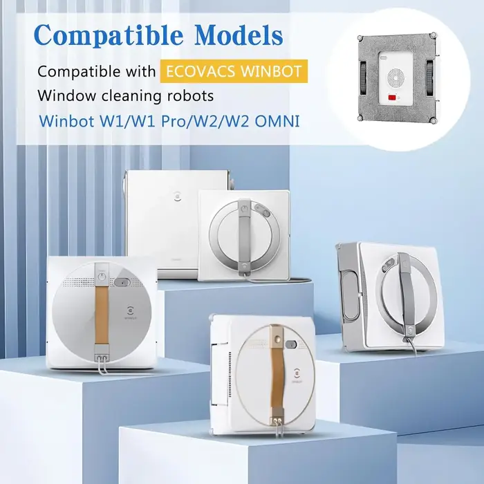 Serpillère Rechange Kit pour Ecovacs Winbot W1 / W1 Pro W2 / W2 Omni Lingette de Nettoyage Vitre