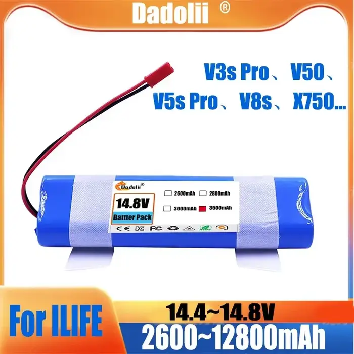 Batterie au Lithium 14.8V 12800mAh pour aspirateur Robot ILIFE V3s Pro V50 V5s Pro V8s V80 Max B5 Max S5 Pro X750