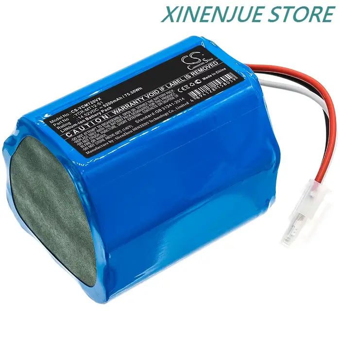 Robot aspirateur batterie 5200mAh/6800mAh YCR-MT12-S1 pour iCLEBO Omega O5, YCR-M07-20W, pour Miele Scout RX2 120,Scout RX3 120