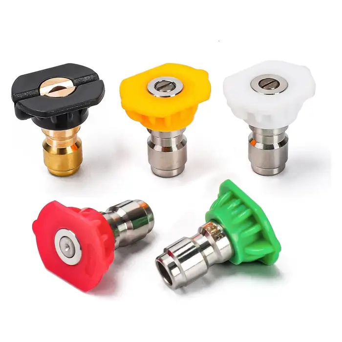 Buse de pulvérisation pour nettoyeur haute pression, 5 pièces, pointe avec connexion rapide 1/4 ", J