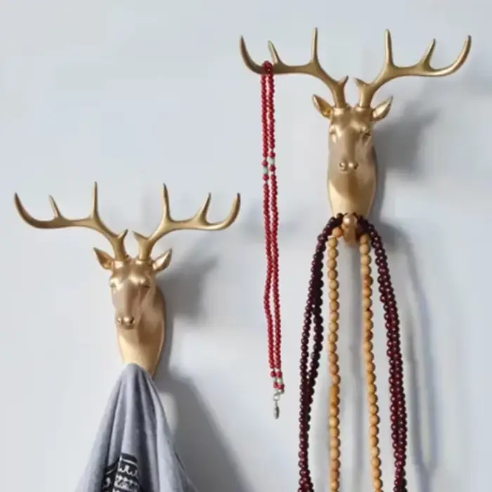 Crochets montés sur le mur Capuchons de manteau à tête d'animal Hanger mural Horse Giraffe Elk Elephant