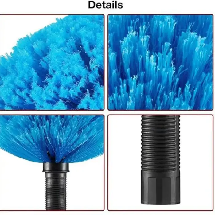 Brosse de plafond à tête sphérique pour l'élimination des toiles d'araignées