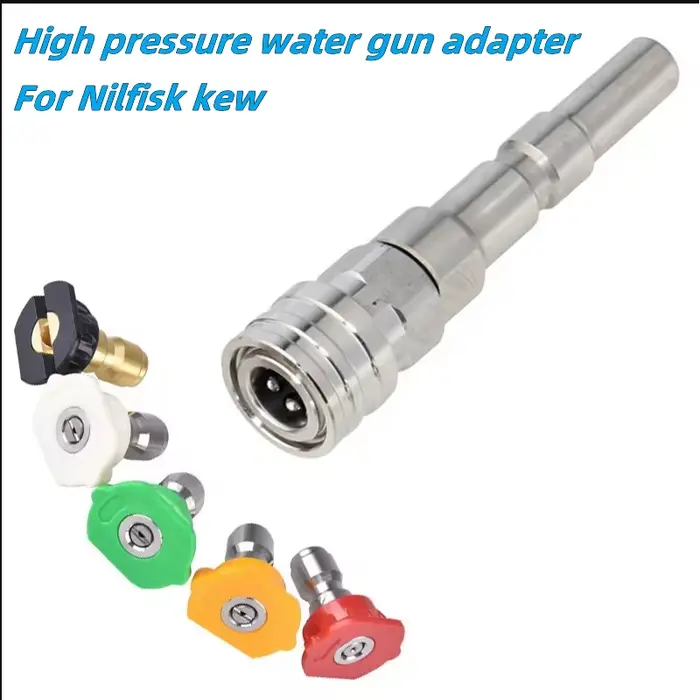 Adaptateur pour nettoyeur haute pression Nilfisk/KEW/ALTO – connexion rapide 1/4" avec buse de pulvérisation et barre d'extension pour lavage de voiture