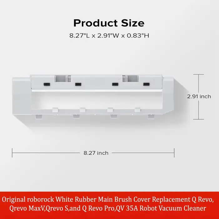 Couverture de brosse principale en caoutchouc blanc de remplacement pour aspirateur robot Roborock Q Revo