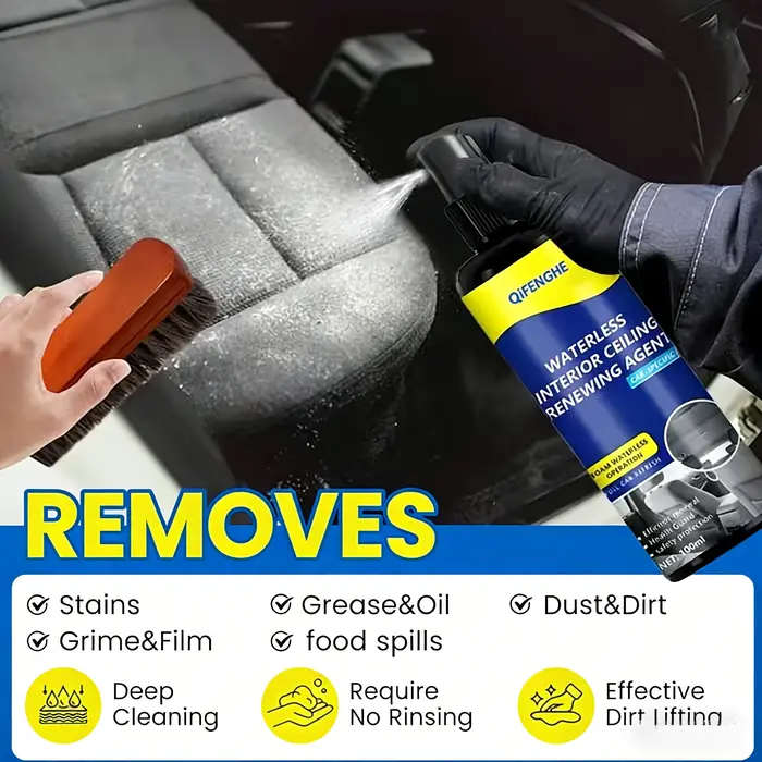Nettoyant intérieur pour voiture, soin de polissage des sièges, élimination des taches sans rinçage,