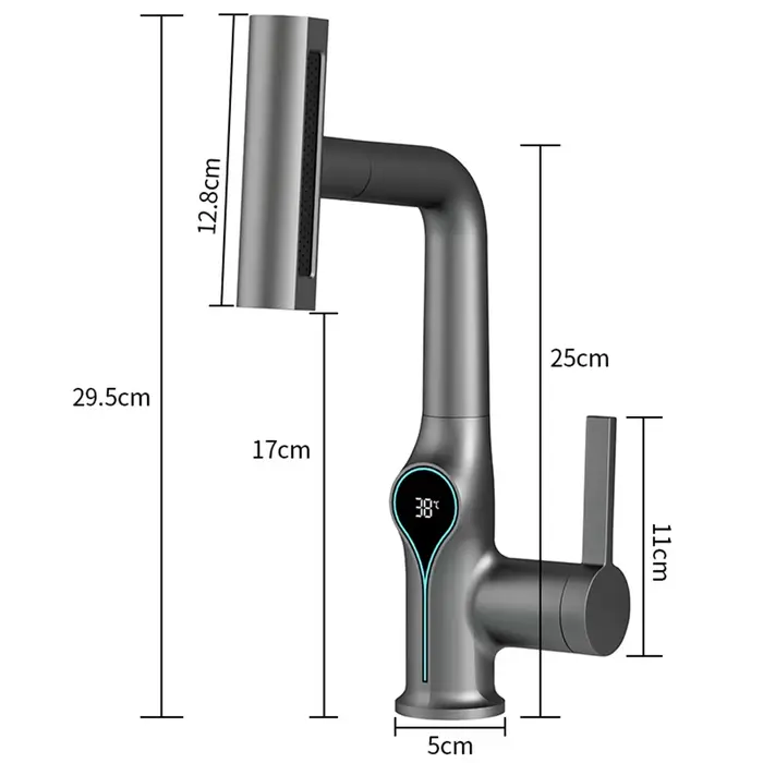 Pulvérisateur d'eau chaude et froide avec affichage numérique de la température