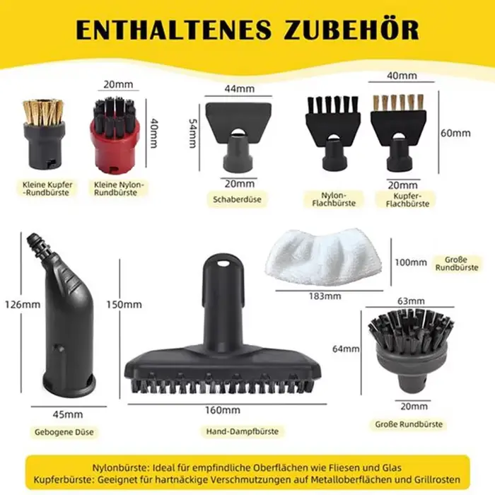 A23R-pour Karcher nettoyeur vapeur accessoires Kit d'accessoires comprend buses brosses et chiffons