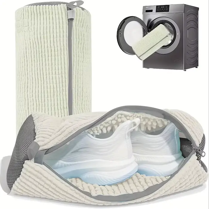 Fibre Fluffy 360 °     Sac de lavage de chaussures Surround Cleaning - Sac à linge réutilisable, dur