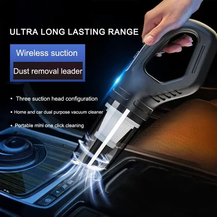 Aspirateur de voiture portable sans fil, rechargeable par USB, aspirateur à main puissant pour voiture, maison, bureau, nettoyage des poils d'animaux