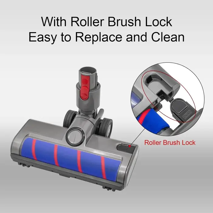 Tête de Brosse à Rouleau Souple pour Aspirateur Dyson V7 V8 V10 V11 V15 Gen5, Manche Sans Fil, Remplacement de Tête de Sol en Bois Dur pour Tapis