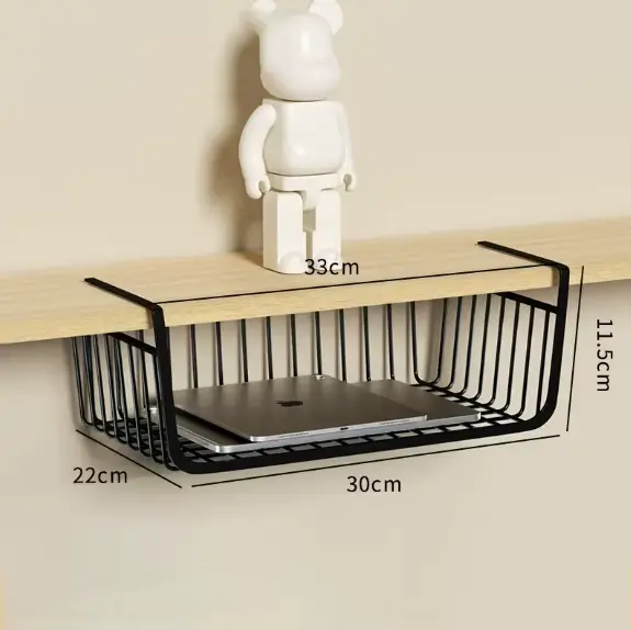Organisateur de rangement en fil métallique avec panier suspendu pour placard, armoire, bureau, étag