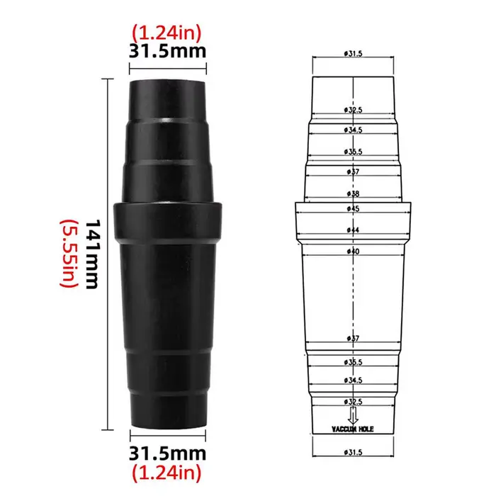 Adaptateur de connecteur de tuyau d'extraction de poussière pour aspirateur et outil électrique, 31,