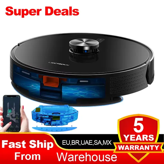 (Code Promo:AEAE10) Aspirateur robot hybride Liectroux ,navigation laser Lidar,carte multi-étages,ne