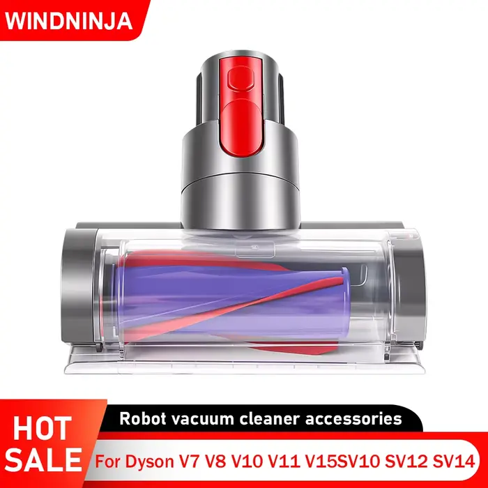 Tête d'aspirateur anti-acariens pour aspirateur Dyson V7 V8 V10 V11 V15 SV10 SV12 SV14, buse anti-acariens de remplacement avec pièces lumineuses