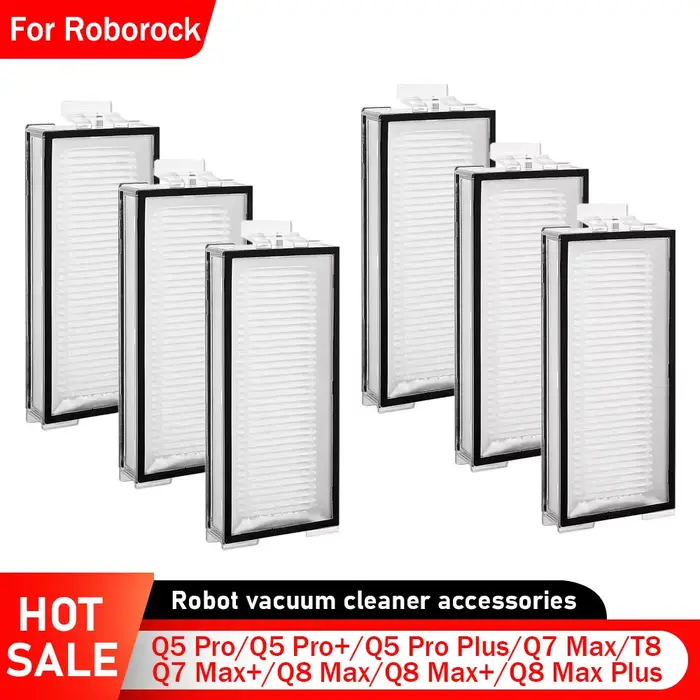 Filtre HEPA pour Roborock Q5 Pro/Q5 Pro +/Q5 Pro Plus/Q7 Max/Q7 Max +/Q8 Max/Q8 Max +/Q8 Max Plus/T8