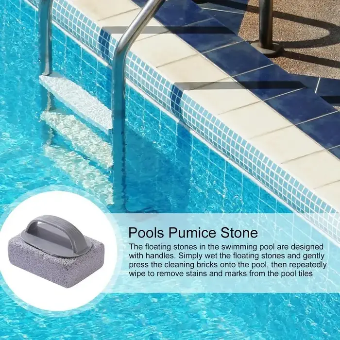 Brosse de nettoyage manuelle pour carreaux de piscine, éliminateur de calcaire, pierre ponce pour piscines extérieures