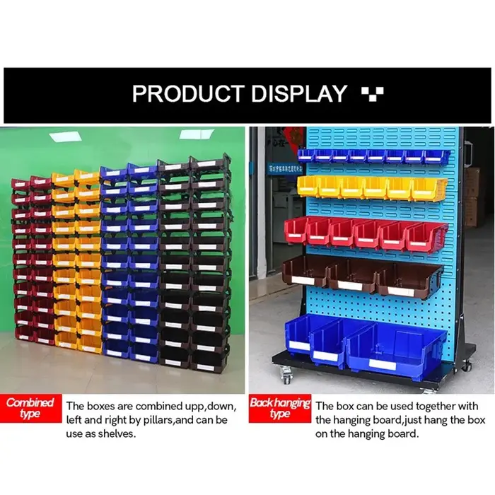 V2 couleur blanche 200*130*110mm atelier marchandises étagères organisateur bac empilable Multi outi