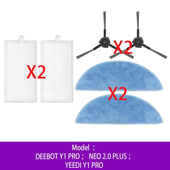 Accessoires pour aspirateur robot Ecovacs DEEBOT Y1 PRO ; NEO 2.0 PLUS ;YEEDI Y1 PRO