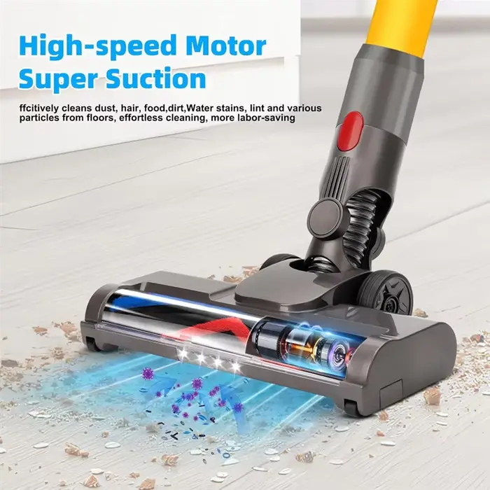 Brosse d'aspirateur pour Dyson V15 V11 V10 V8 V7, avec 4 lumières LED, brosse Turbo électrique pour