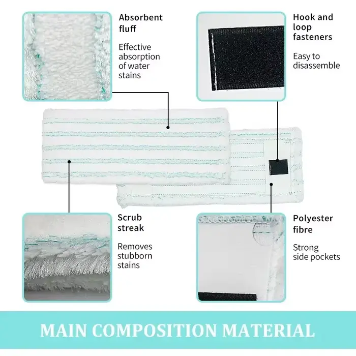 Tampon de nettoyage de sol pour Leifheit, lingettes nettoyantes, tampon de remplacement pour gril à vadrouille, fournitures de livres pour la maison, 38x15cm