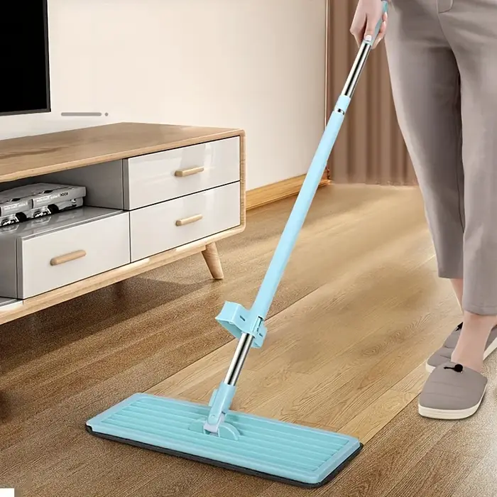 Vadrouille plate à long manche 360 ° Rotation auto-essorage humide et sec double usage sans lavage Durable pour les