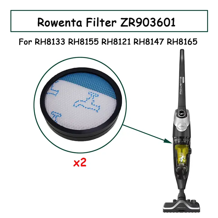 Filtre ZR 903601 Remplacement pour aspirateur Rowenta Powerline Extreme Cyclonic RH8133 RH8155 RH8121 RH8147 RH8165
