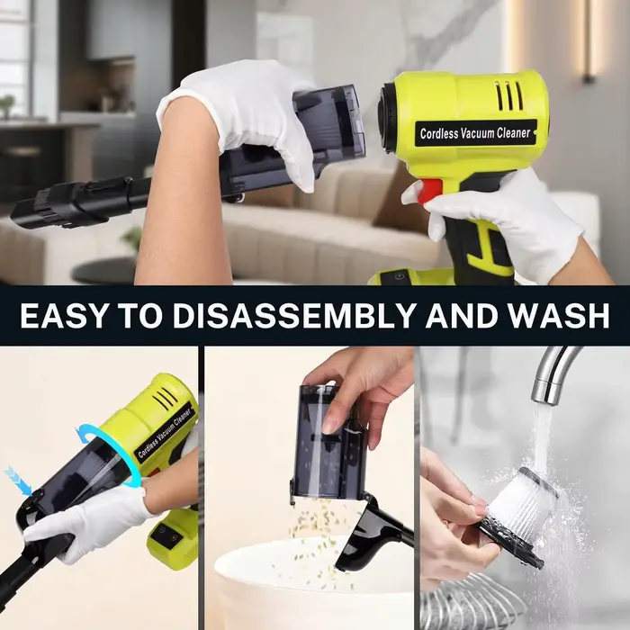 Aspirateur à main sans fil compatible avec les batteries Makita/Milwaukee/Dewalt/Bosch/Ryobi 18V