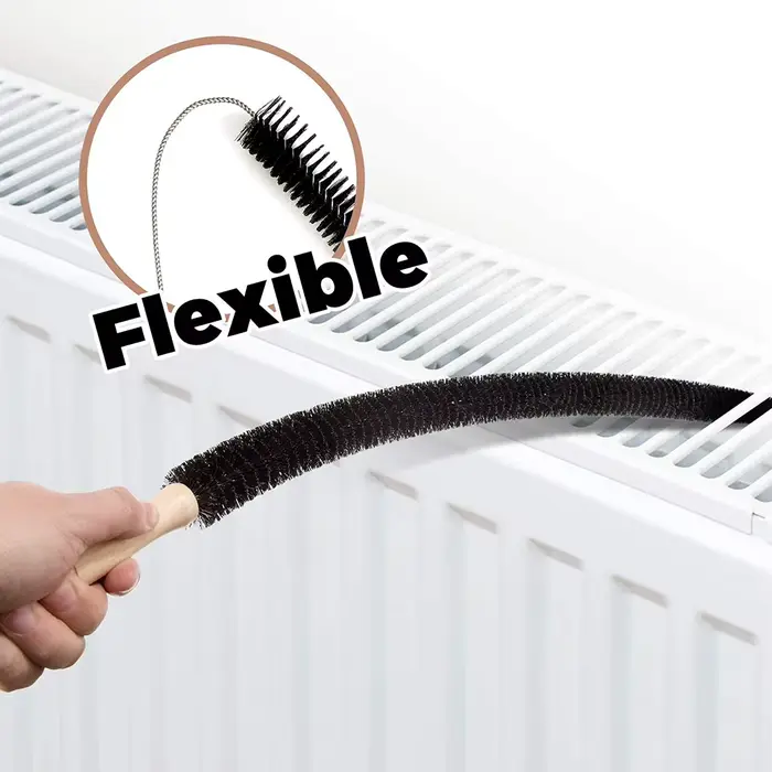 1 brosse de nettoyage de radiateur de 75 cm, multi-usages, flexible, longue et fine, pour machine à 