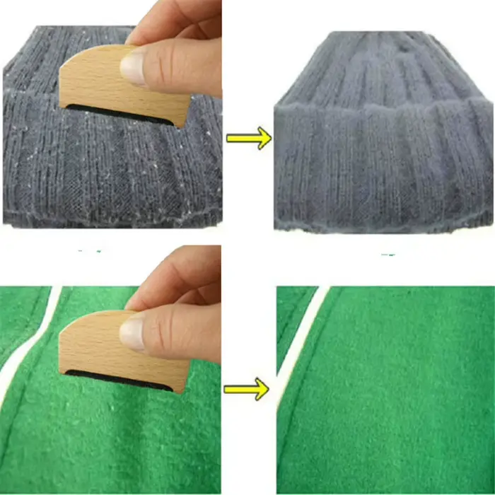 Épilateur manuel portable en bois pour vêtements, rasoir pour pull, peigne anti-peluches pour tissu