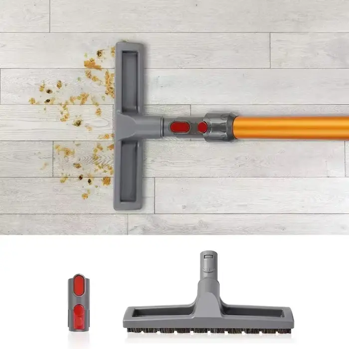 Fixation de brosse de sol en crin de cheval de qualité supérieure pour Dyson V6 V7 V8 V10 V11 V15 DC59 et poignée en plastique plus durable avec tête en poils rouges