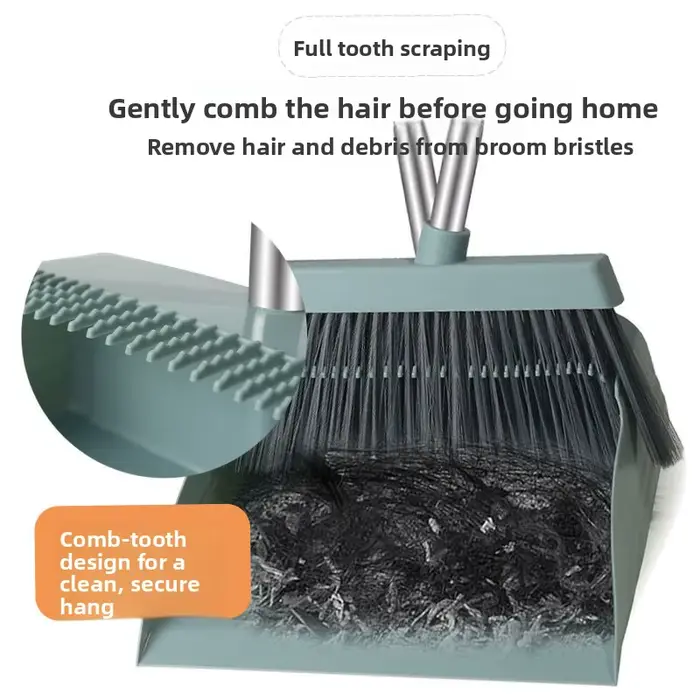 Ensemble de balais pour usage domestique avec trois pièces : brosse rotative